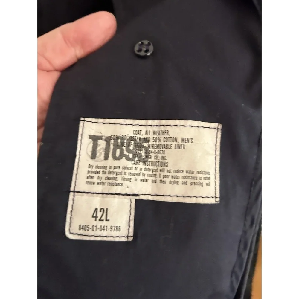 Vintage Centre Mfg Co All Weather Coat Mens 42L Blue AF 1600 Removable Liner